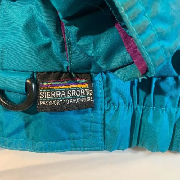 Vintage Sierra Sport Teal and Purple Shaw Cable Ski Jacket - Picture 2 of 14